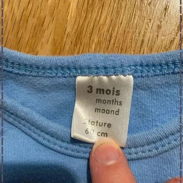 Lot of 2 boys' 3-month blue bodysuits - Very good condition – photo 3